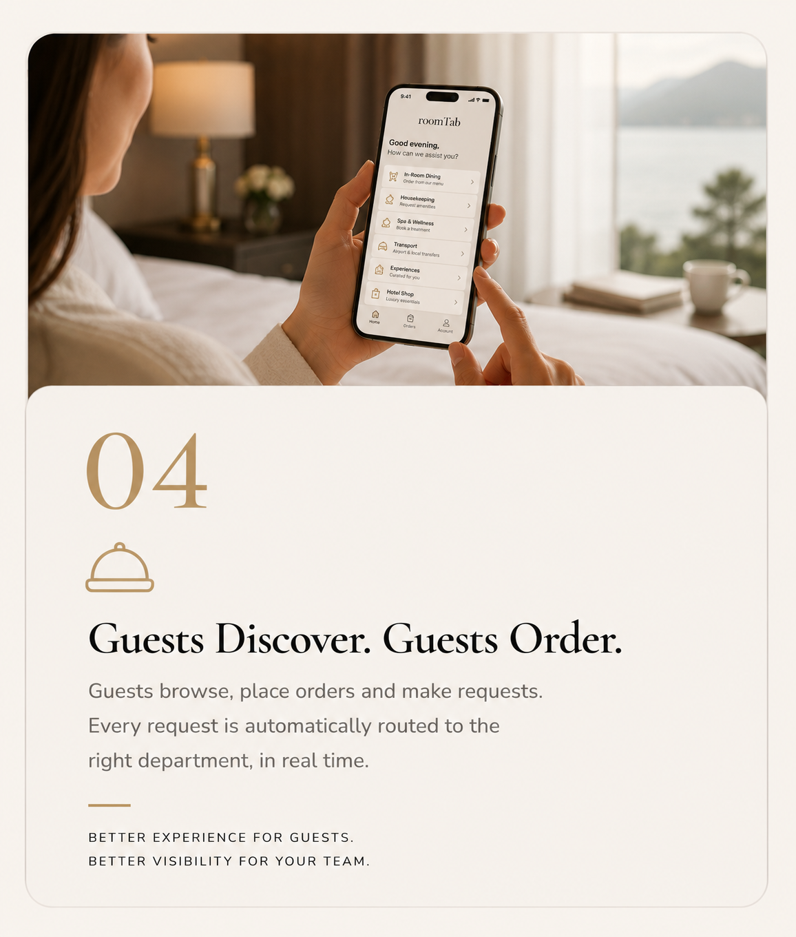 Guests discover and order